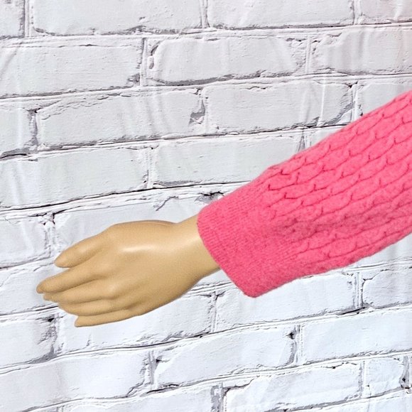 Banana Republic, Wool & Cashmere - pink cable knit v-neck pullover sweater - Picture 11 of 13